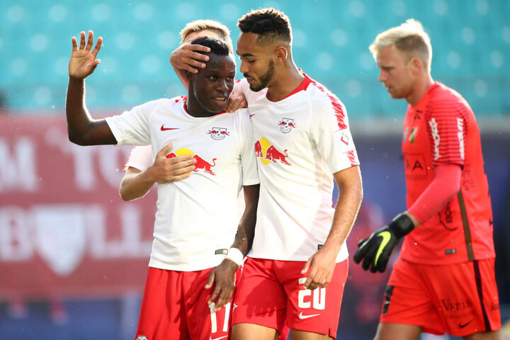 Zumindest im Hinspiel der 2. Qualirunde gegen BK Häcken agierten die Bullen souverän. Unter anderem trafen Bruma (l.) und Matheus Cunha (rechts daneben) beim 4:0-Erfolg.