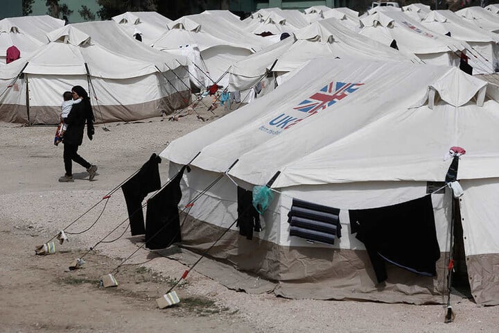 Ein Transit-Lager für Flüchtlinge im Westen von Athen.