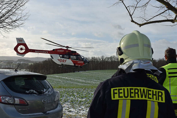 Ein Hubschrauber war ebenfalls im Einsatz.