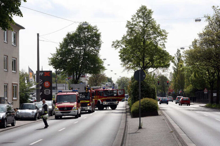Die Detmolder Straße musste kurzzeitig gesperrt werden.