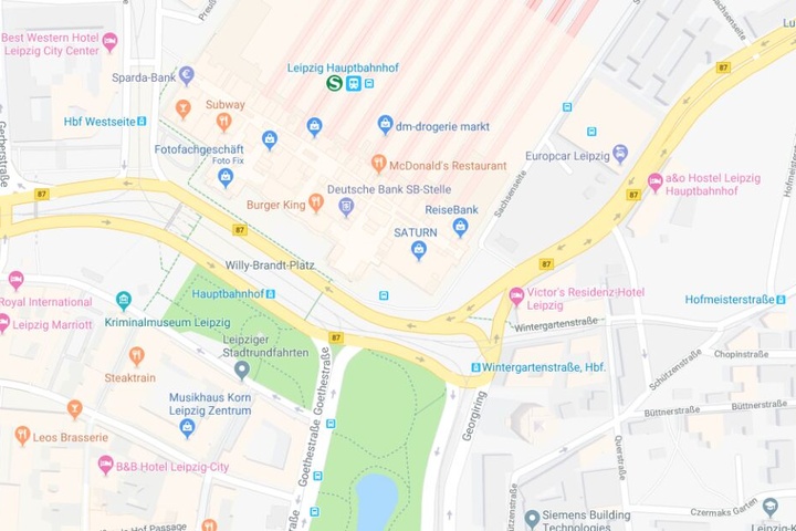 Der Vorfall ereignete sich am Willy-Brandt-Platz vor dem Leipziger Hauptbahnhof.