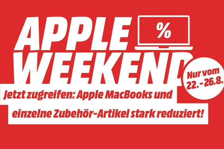 Apple Weekend: Bis einschließlich Montag bekommt Ihr bei MediaMarkt MacBooks und das passende Zubehör besonders günstig!