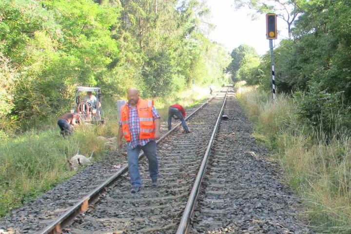 Die Bahnstrecke musste nach dem Unfall gesperrt werden.