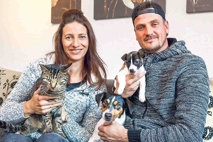 So viele Tiere, dazu noch drei Kinder - Ric und Andrea brauchen ein größeres
Auto.