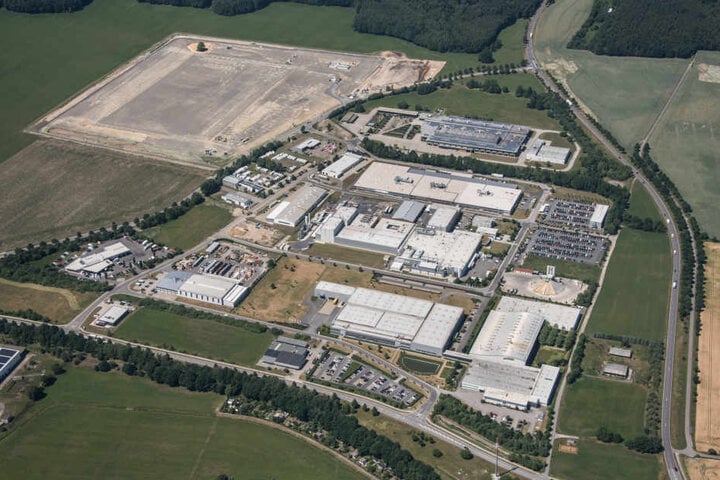 Blick auf das Gewerbegebiet Kamenz. Die Daimler-Batteriefabrik soll eine der größten weltweit werden.