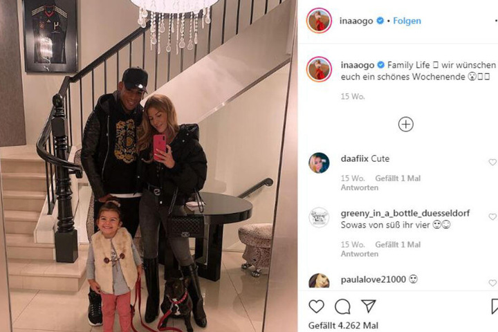 Die Familie Aogo. Ganz so unglücklich waren sie in Hannover nicht.