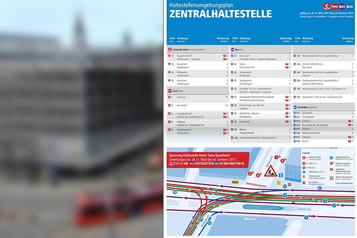 Auf dem Plan sind alle Linienänderungen verzeichnet.