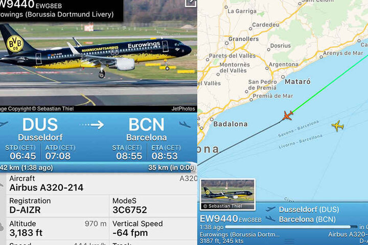 Tim Latka flog mit EW9440 von Düsseldorf nach Barcelona.