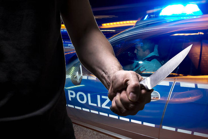 Der Mann ging mit einem Messer und einem Hammer auf die Frau los. (Symbolbild/ Fotomontage)