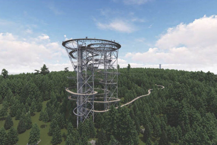 Eine 200 Meter lange Rutsche soll durch die Landschaft führen.