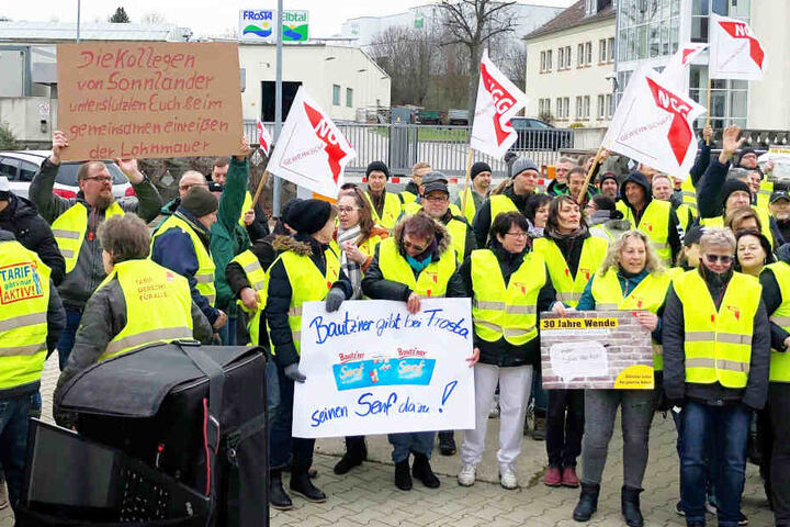 Zahlreiche Kollegen von beispielsweise Sonnenländer Rötha oder auch Bautz'ner Senf solidarisierten sich mit den Frosta-Angestellten.