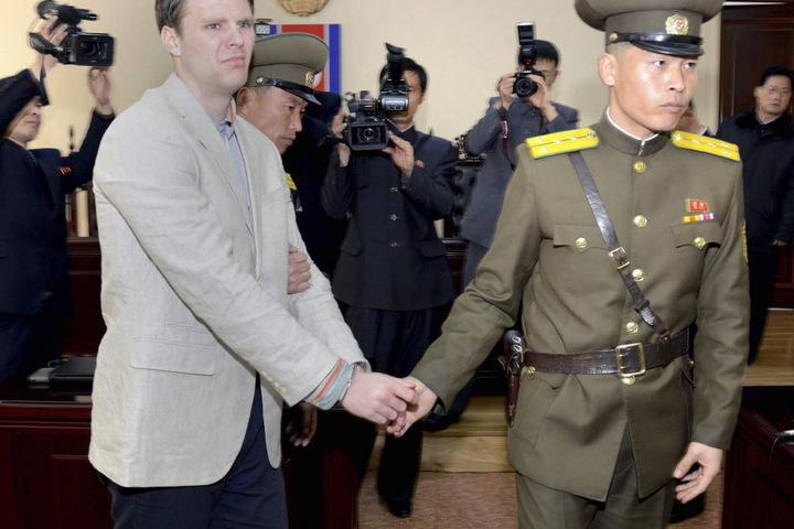 Otto Warmbier bei seiner Verhaftung im Jahr 2016.