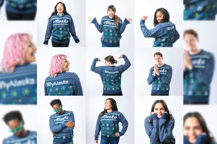Die Airline verkauft auch selbst hässliche Pullover im weihnachtlichen Design.