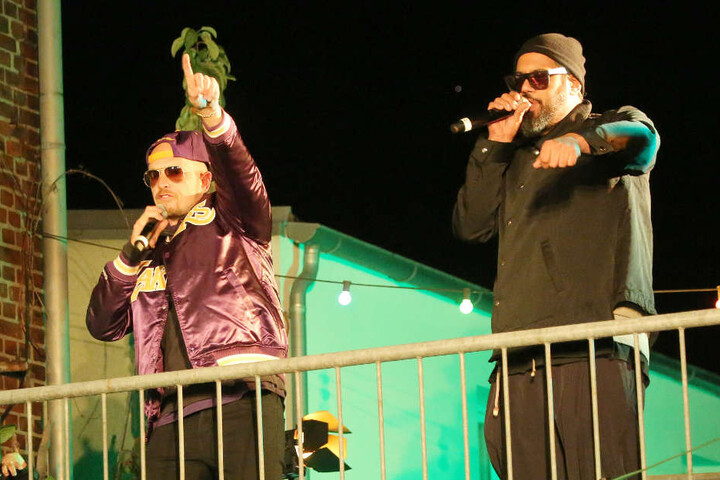 Prominente Hilfe: Auch die Musiker Jan Delay (links) und Sammy Deluxe setzen sich für den Erhalt des Künstlerquartiers ein.