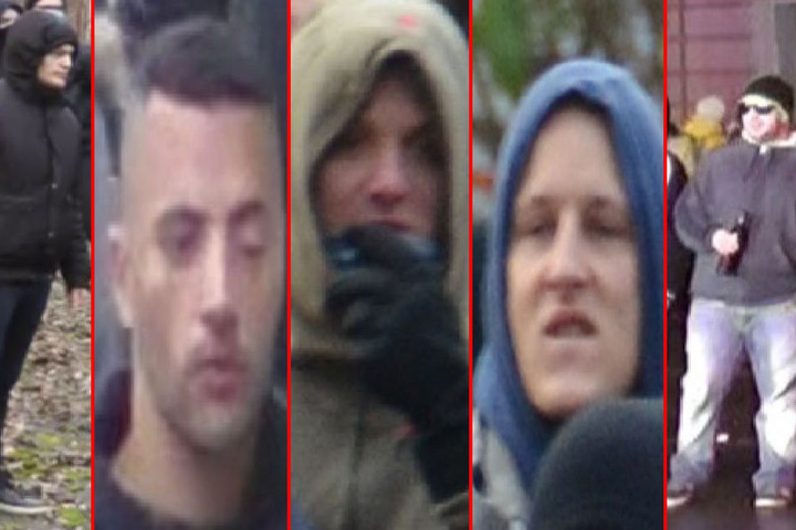 Diese Herrschaften werden von der Polizei gesucht. Sie sollen bei den schweren Ausschreitungen im Dezember 2015 in Leipzig eine maßgebliche Rolle gespielt haben. Insgesamt suchen die Ermittler sieben Randalierer.