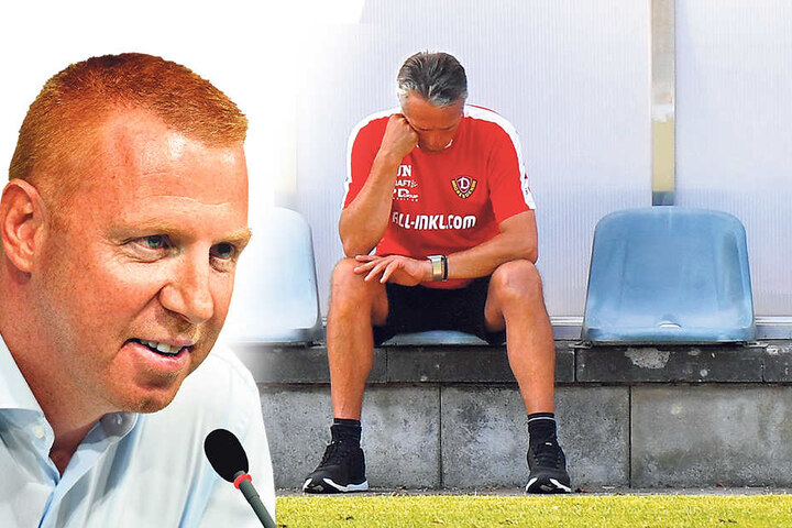 Coach Uwe Neuhaus (o.) musste im August seinen Platz auf der Bank räumen, Maik Walpurgis (l.) übernahm die Dynamos.