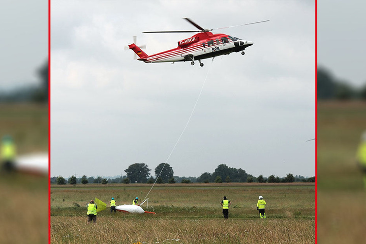Ab Mitte August wird der Hubschrauber die Sonde über das Erkundungsgebiet fliegen und elektromagnetische Signale von möglichen Erzkörpern empfangen.