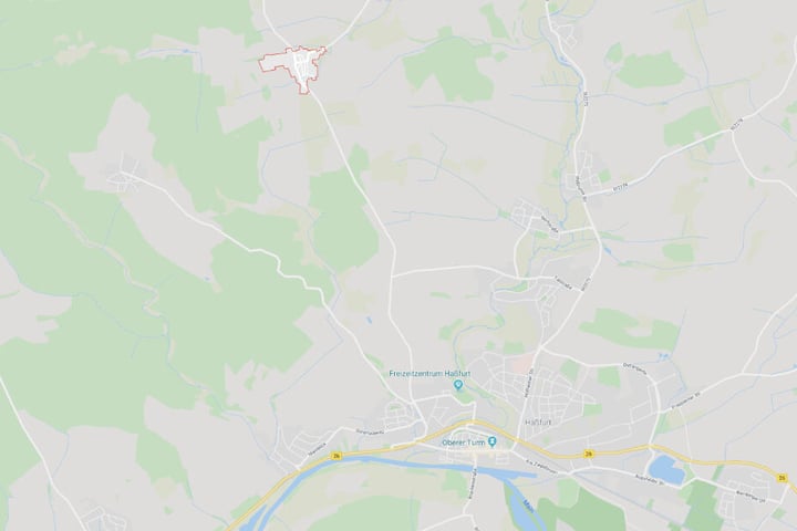 Ausnahmezustand im Haßfurter Stadtteil Uchenhofen (rot markiert).