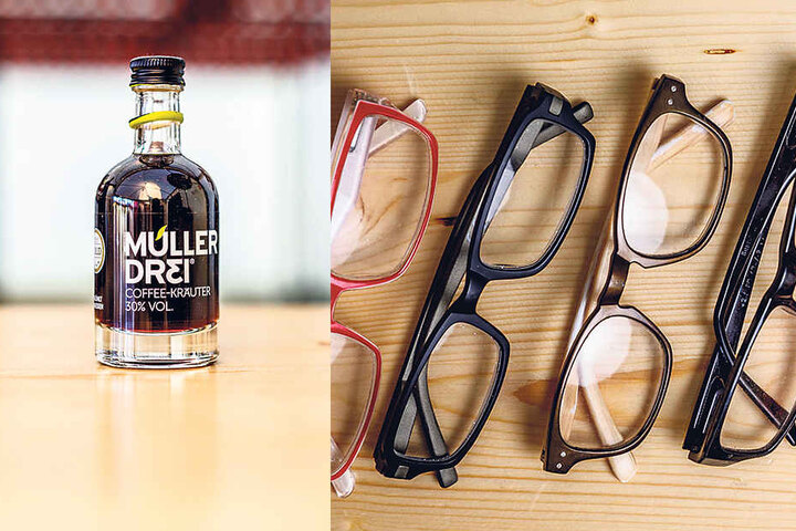 Genug getrunken! Diese Flasche Schnaps blieb im Zelt zurück. Wer plötzlich nicht mehr scharf sieht, hat vielleicht seine Brille verloren - davon gibt's genug im Fundbüro.