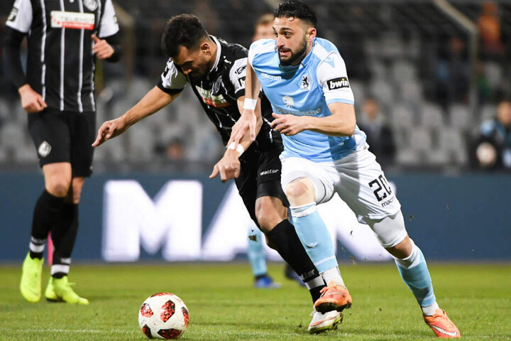 Efkan Bekiroglu (r.) spielt im Mittelfeld des TSV 1860 München eine wichtige Rolle.