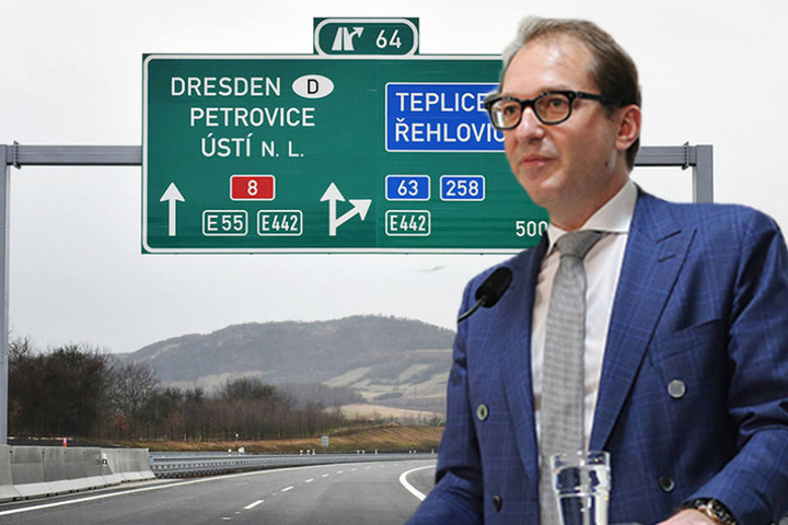 Bundesverkehrsminister Alexander Dobrindt (46, CSU)kommt zur
Autobahneröffnung.