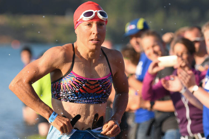 Anne Haug bei der Ironman Europameisterschaft in Hessen 2018.