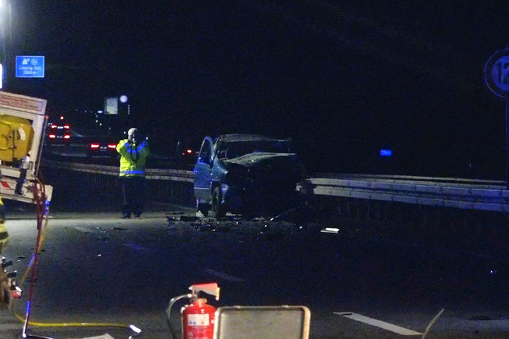 Kurz vor der Abfahrt Leipzig-Ost krachte der Geisterfahrer in den Gegenverkehr.
