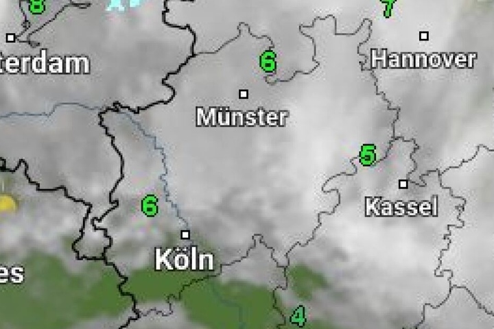 Der Deutsche Wetterdienst kündigt milde Temperaturen und Schneeregen an.