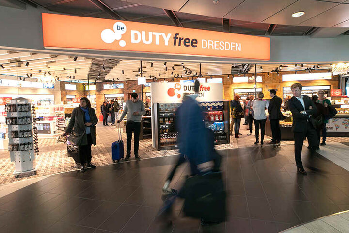 Der Eingang zum neuen Shop am Dresdner Flughafen.