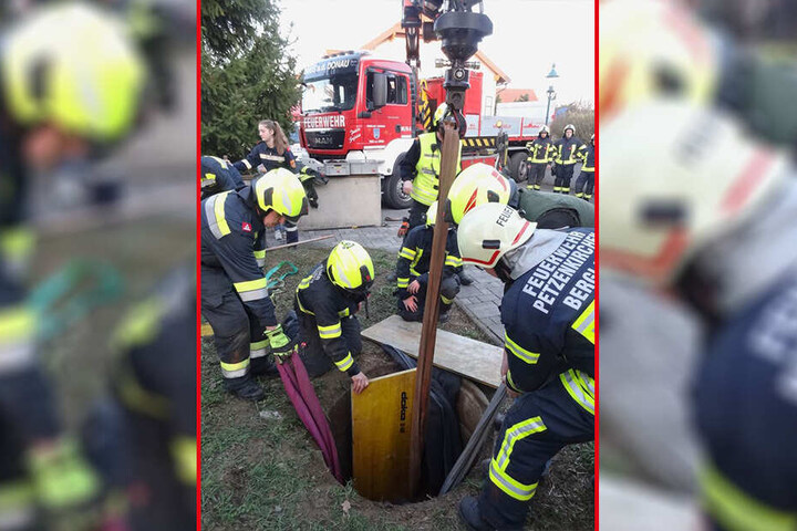 Den Einsatzkräften gelang es, das Pferd aus seiner misslichen Lage zu befreien.