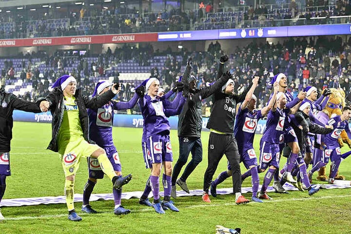 Der Jubel war auch nach der Partie bei den Spielern von Austria Wien groß.