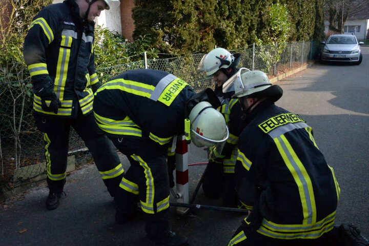 Ein Pfosten musste von der Feuerwehr entfernt werden.