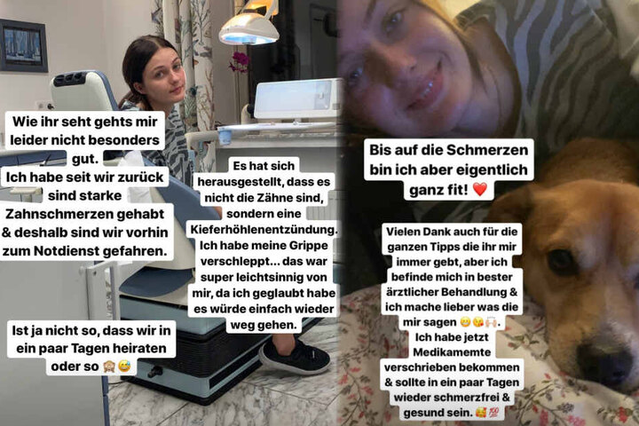 Die Montage zeigt zwei Screenshots der Instagram-Storys von Vanessa Stanat.