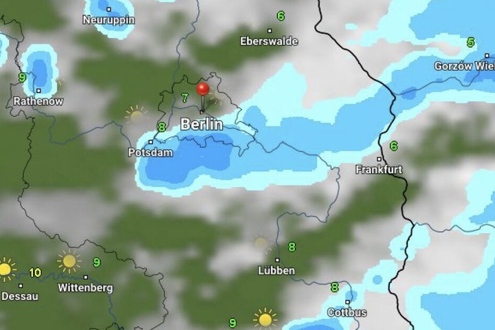 Spätestens Samstag-Nachmittag soll es in Berlin regnen.
