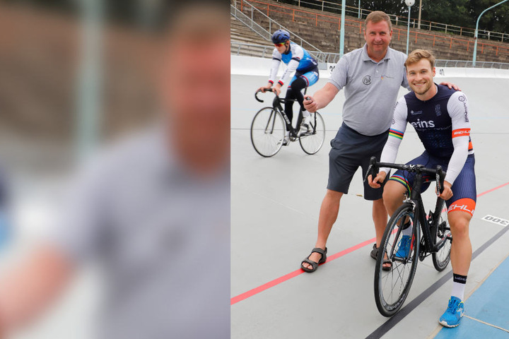 Die freien Tage sind vorbei. Bahnrad-Ass Stefan Bötticher mit seinem Heimtrainer Ralph Müller am Samstag im Chemnitzer Sportforum.