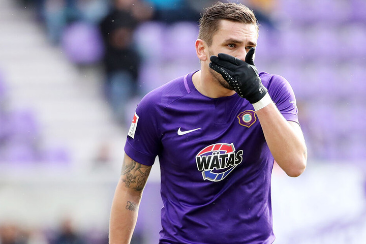 Au backe! Pascal Testroet erlebte gegen Ingolstadt das wohl schwächste Spiel mit Aue. Aber jetzt heißt es: Mund abputzen und weitermachen!