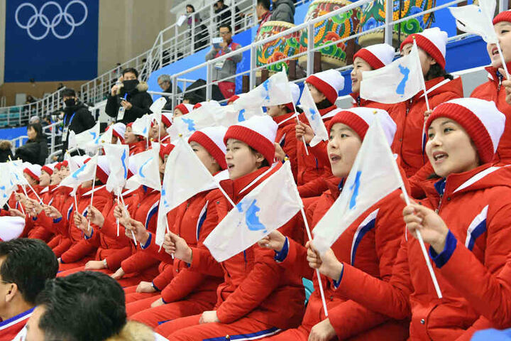 In PyeongChang sorgten rund 200 nordkoreanische Cheerleaderinnen für Stimmung