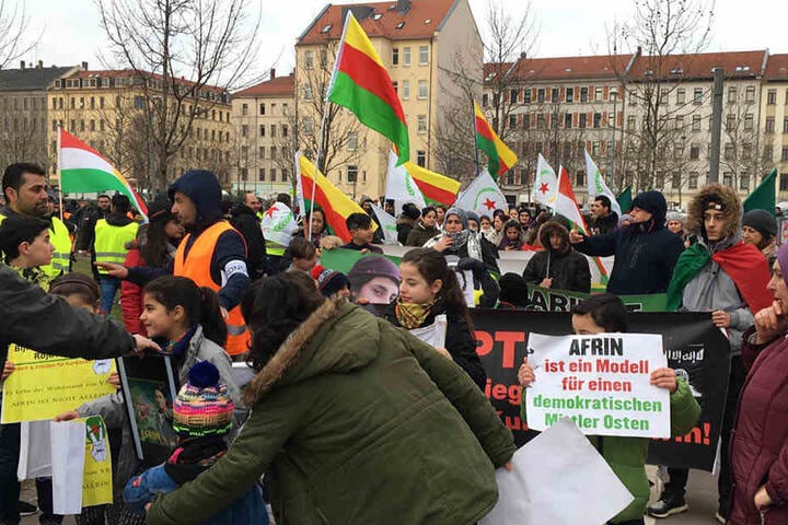 Unter den Demonstrationsteilnehmern waren auch viele Kinder.