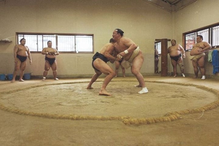 Der Kampf im Sumo-Ring dauerte nur wenige Minuten.