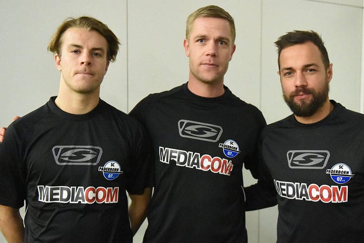 Roope Riski (li.), Michael Wiemann (mi.) und Sebastian Heidinger (re.) überzeugten schon im ersten Training.
