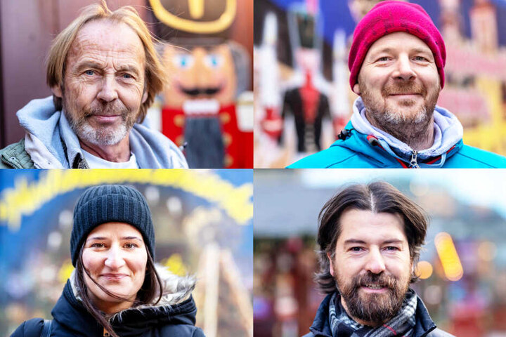 Bernd Ebert (o.l.), Ronny Hofmann (o.r.), Julia Kasat (u.l.) und Torsten Buschmann (u.r.) haben verschiedene Meinungen zu den Öffnungszeiten.
