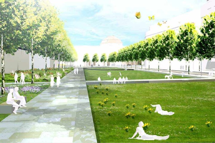 Im Bild noch eine Visualisierung, ist der erste Neubau-Abschnitt des Ringes mittlerweile bald fertig.