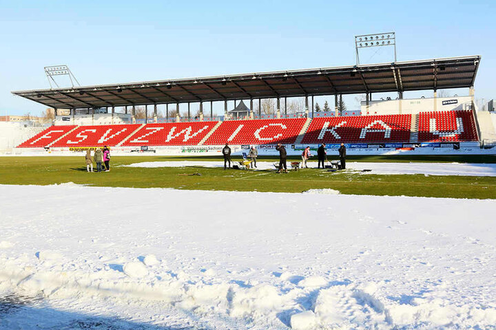 Der Schnee ist inzwischen vom rasen verschwunden.