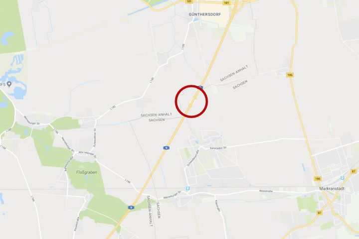 Der Rastplatz Bachfurt befindet sich an der sächsischen Landesgrenze zu Sachsen-Anhalt bei Günthersdorf.