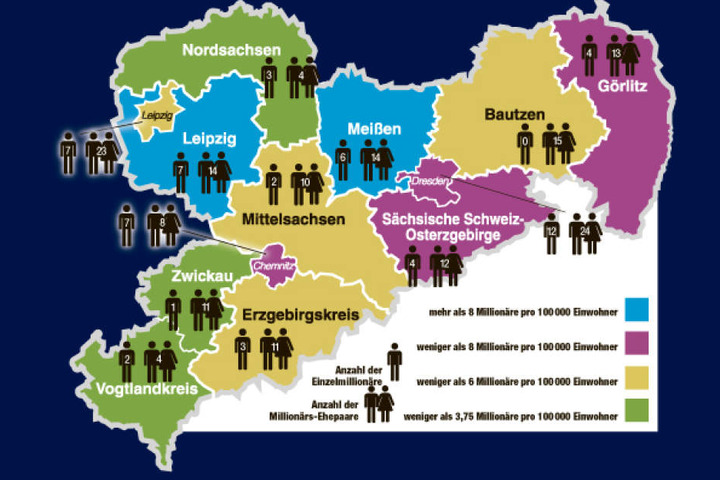 Nirgendwo leben in Sachsen so viel Millionäre wie im Kreis Meißen.
