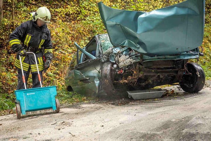 Der Fahrer wurde bei dem Unfall schwer verletzt.