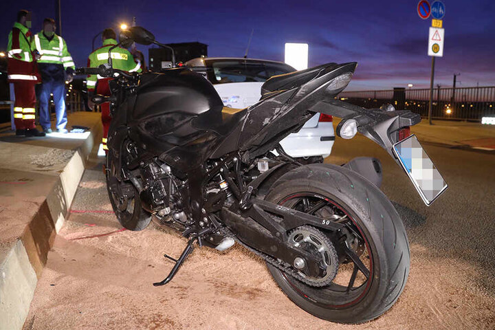 Die Suzuki nach dem Crash.