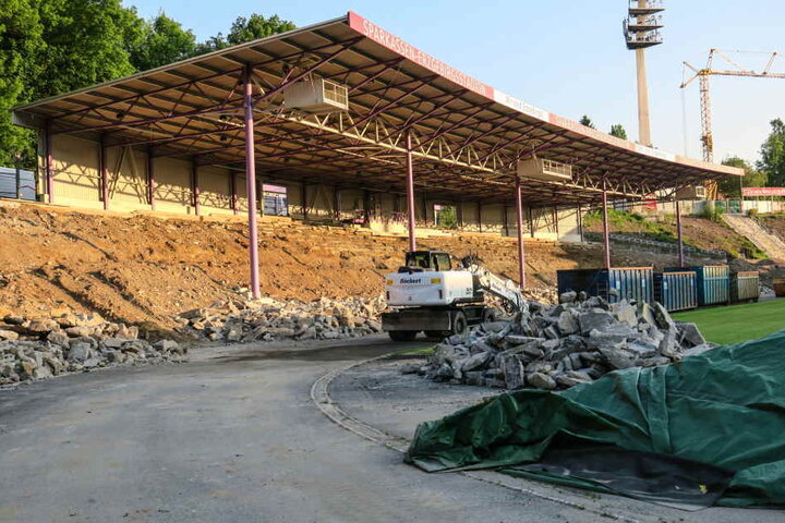 Das Erzgebirgsstadion in Aue wird derzeit saniert.
