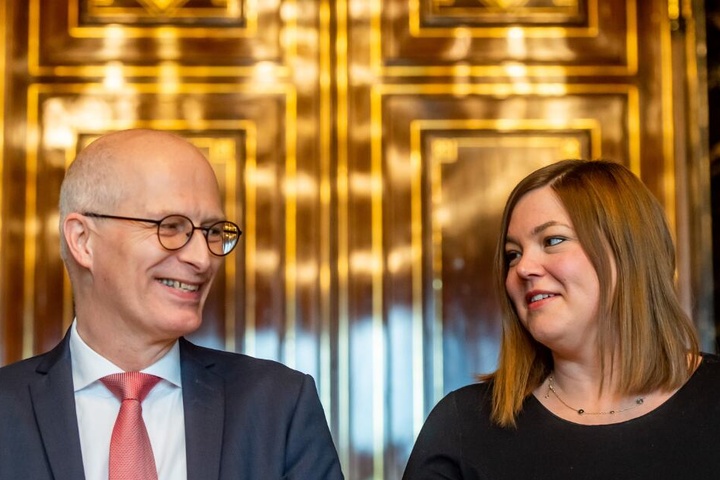 Noch regieren Peter Tschentscher (SPD) und Katharina Fegebank (Grüne) im Rathaus zusammen.