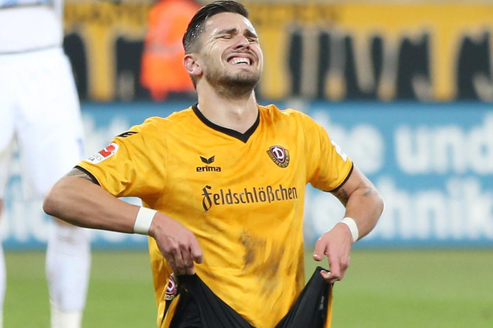 Mimik und Gestik sagen alles! Pascal Testroet war top in die Saison gestartet, verlor aber später seinen Stammplatz an Stefan Kutschke und kam kaum noch zum Zug.